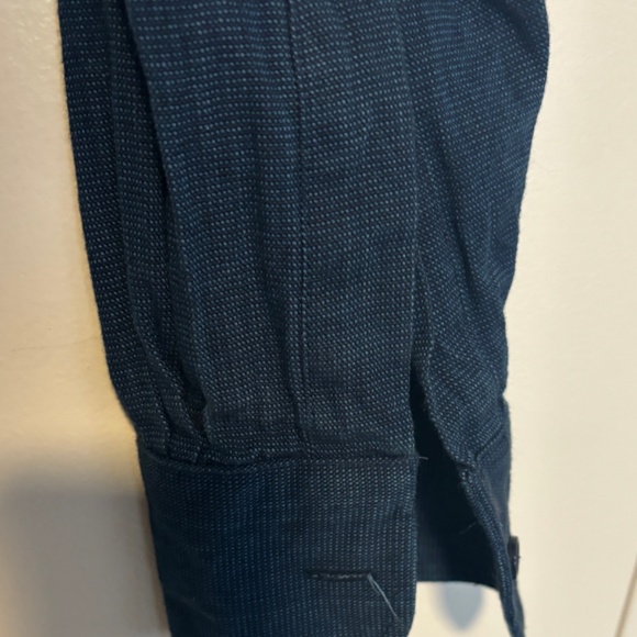 Naked & Famous Indigo Tie Dye Basketweave Long Sleeve Shirt - Small - Picture 5 of 12